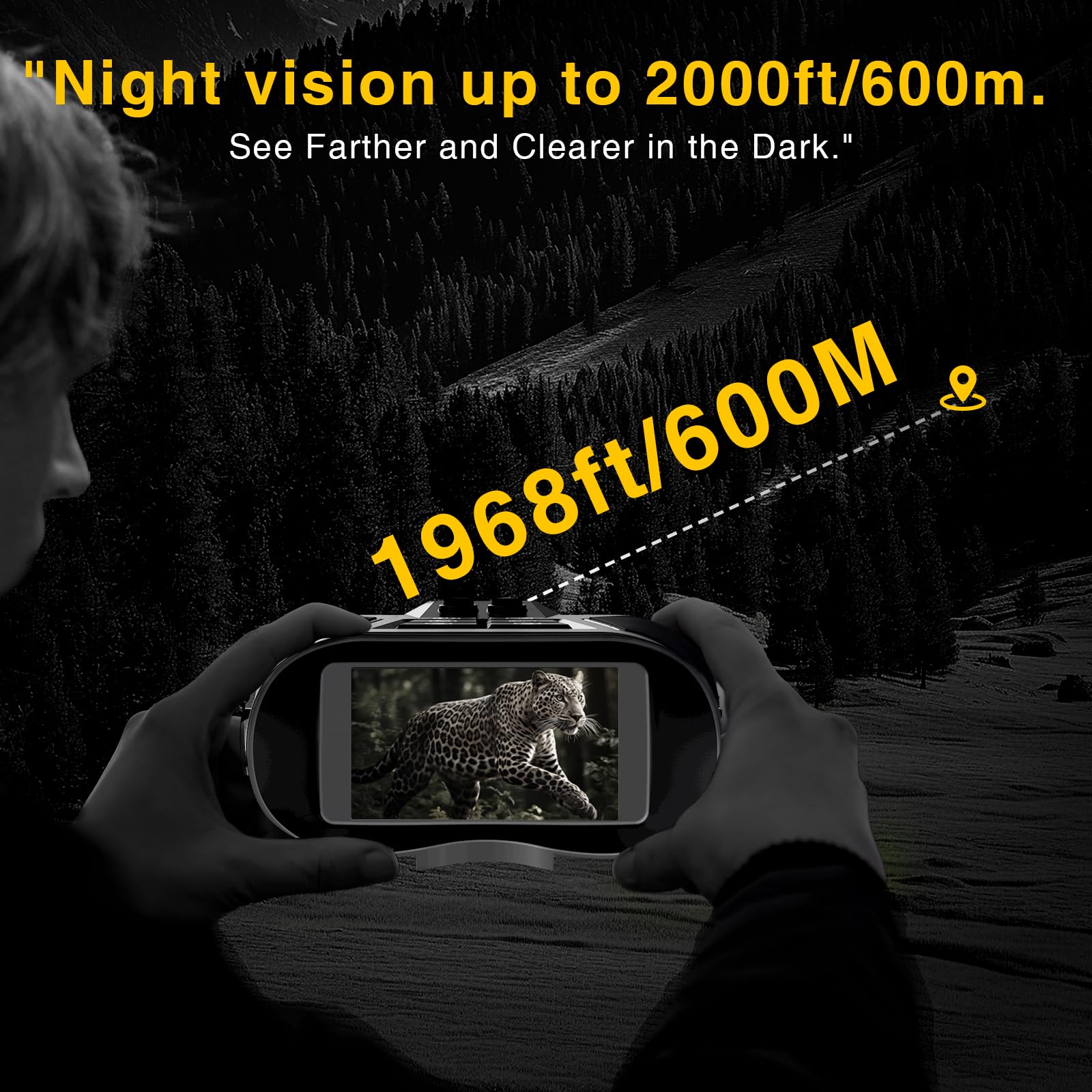 ZBFACAI 1968ft night vision range enables distant observation at night