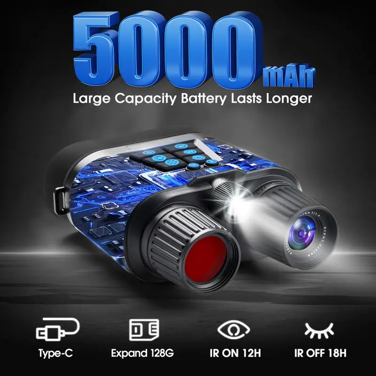 ZBFACAI 5000mAh battery life supports long adventures without frequent recharging