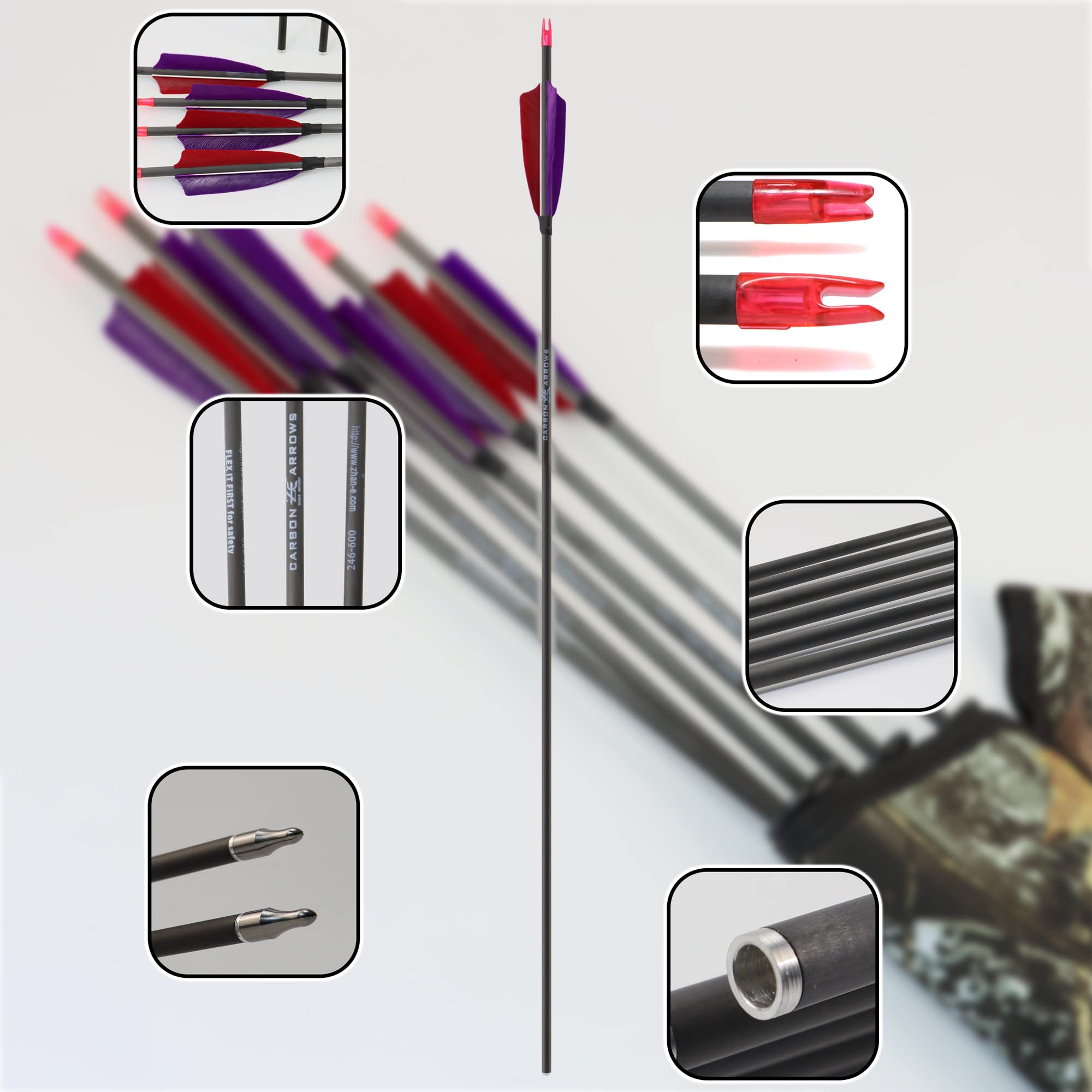 ZE ZHAN-E ARCHERY 600 spine arrows provide consistent flight for precise shots
