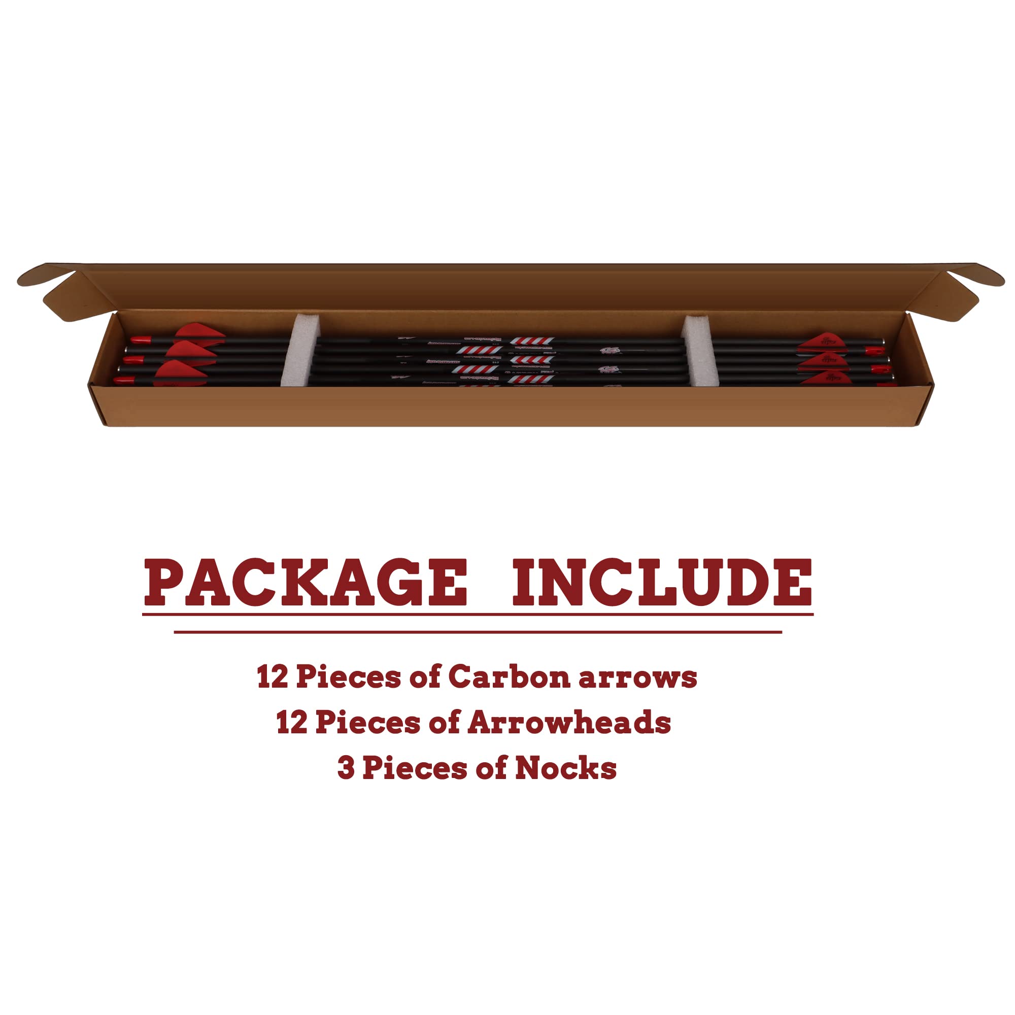 ZE ZHAN-E ARCHERY arrows boxed to protect during transit and storage.