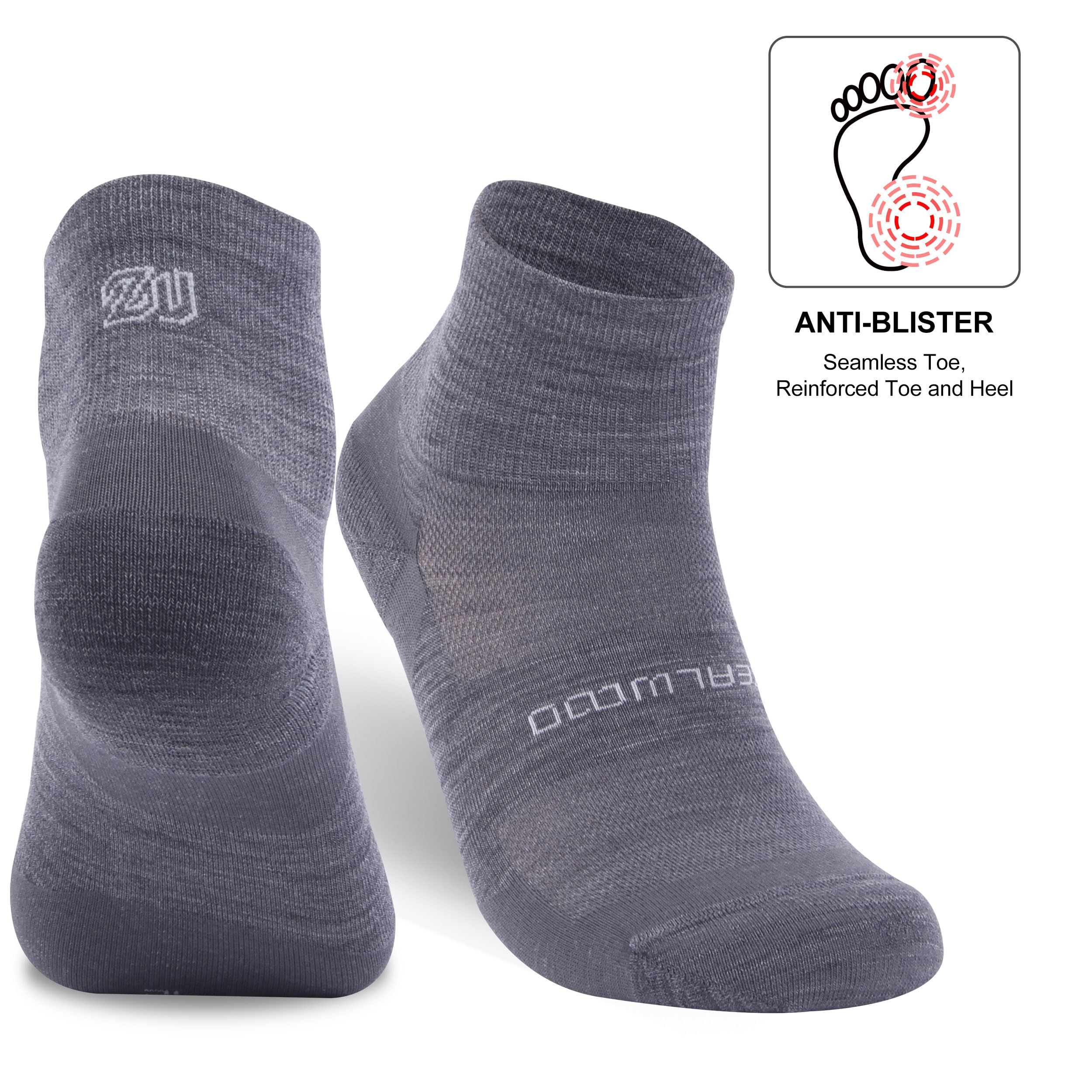 ZEAL WOOD no-show merino wool sock mesh ventilation for cooler summer workouts.