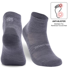 ZEAL WOOD no-show merino wool sock mesh ventilation for cooler summer workouts.