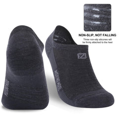 ZEALWOOD Merino Wool No Show Socks ventilation mesh improves airflow for breathable all-day comfort.