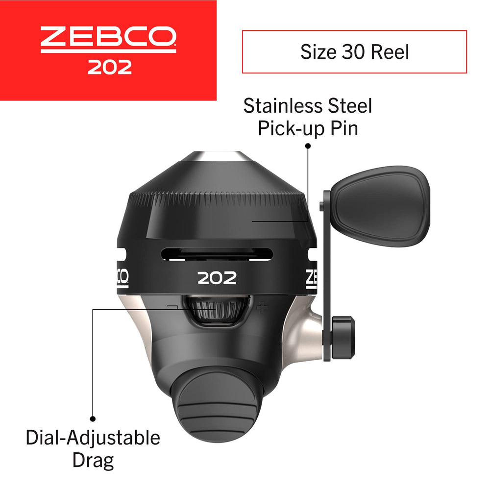 Zebco 202 dial drag system demonstrates precise tension control for hookups.