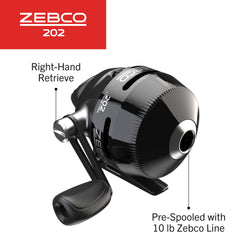 Zebco 202 dial-adjustable drag detail for customizable control during retrieves.