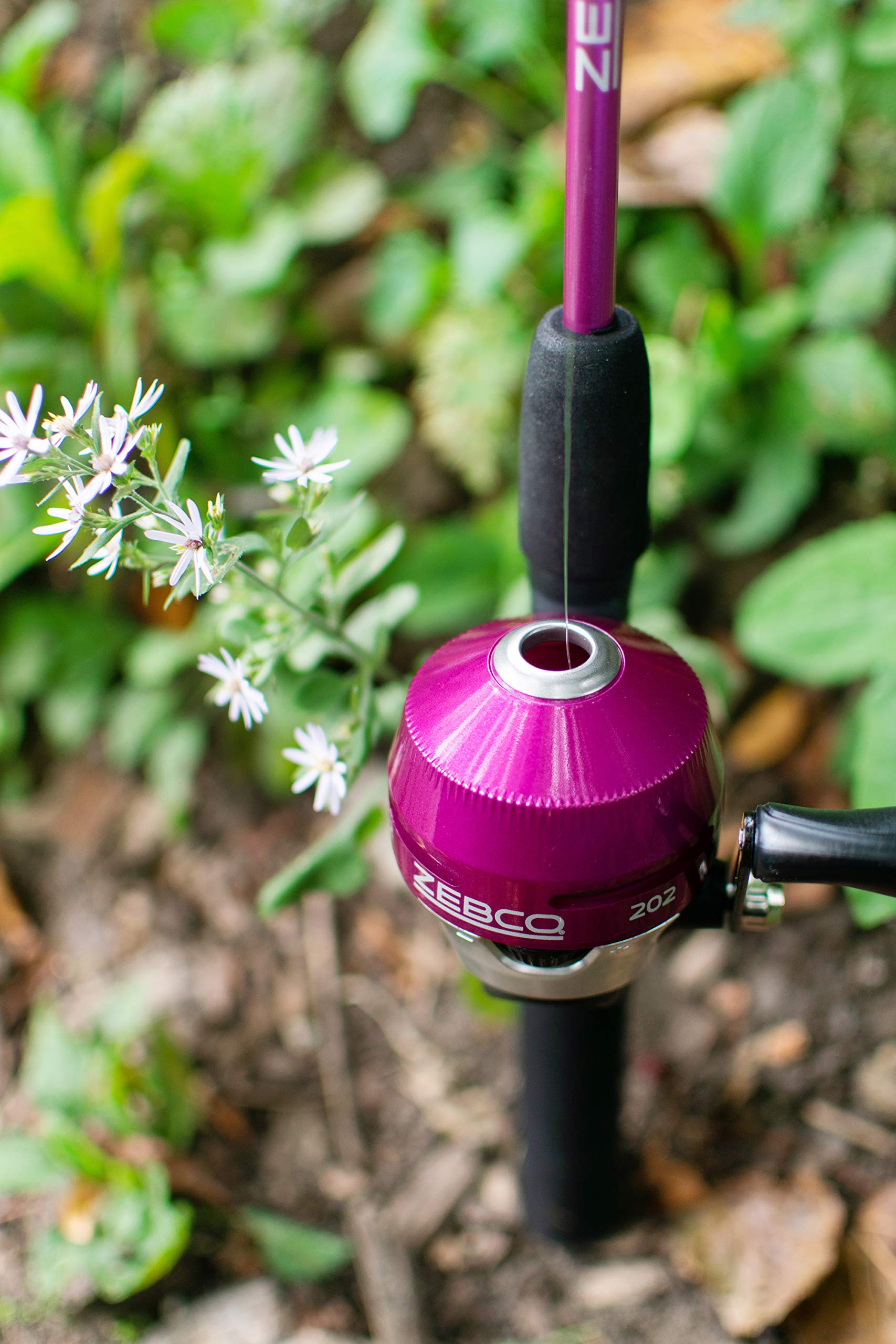 Fiberglass rod with EVA handle on Zebco 202 spincast