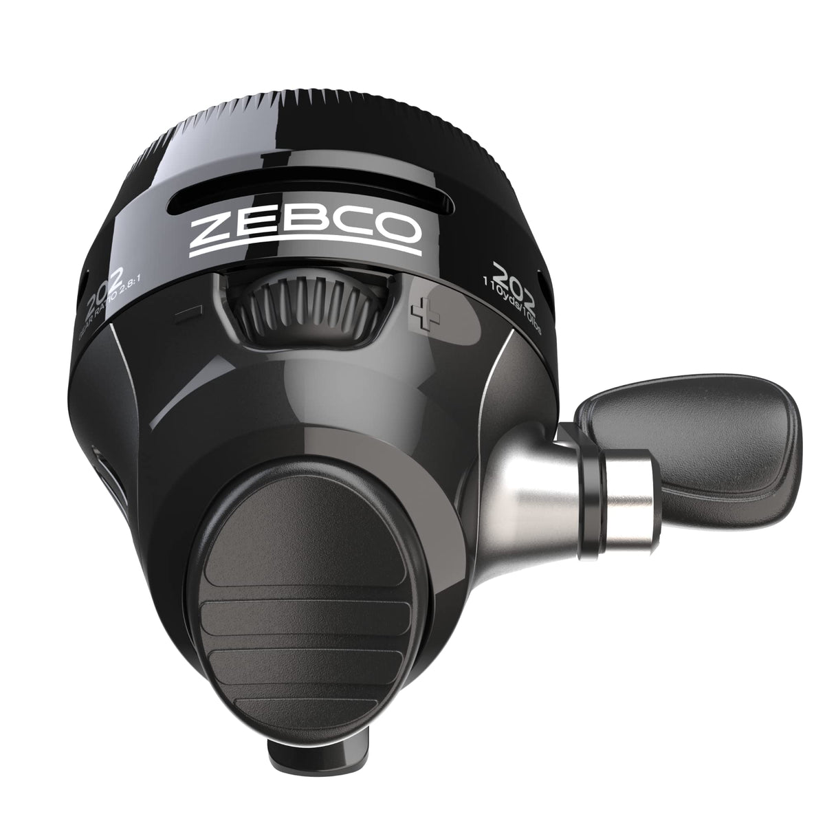 Zebco 202 spincast reel front view for easy casting and beginner friendly use.