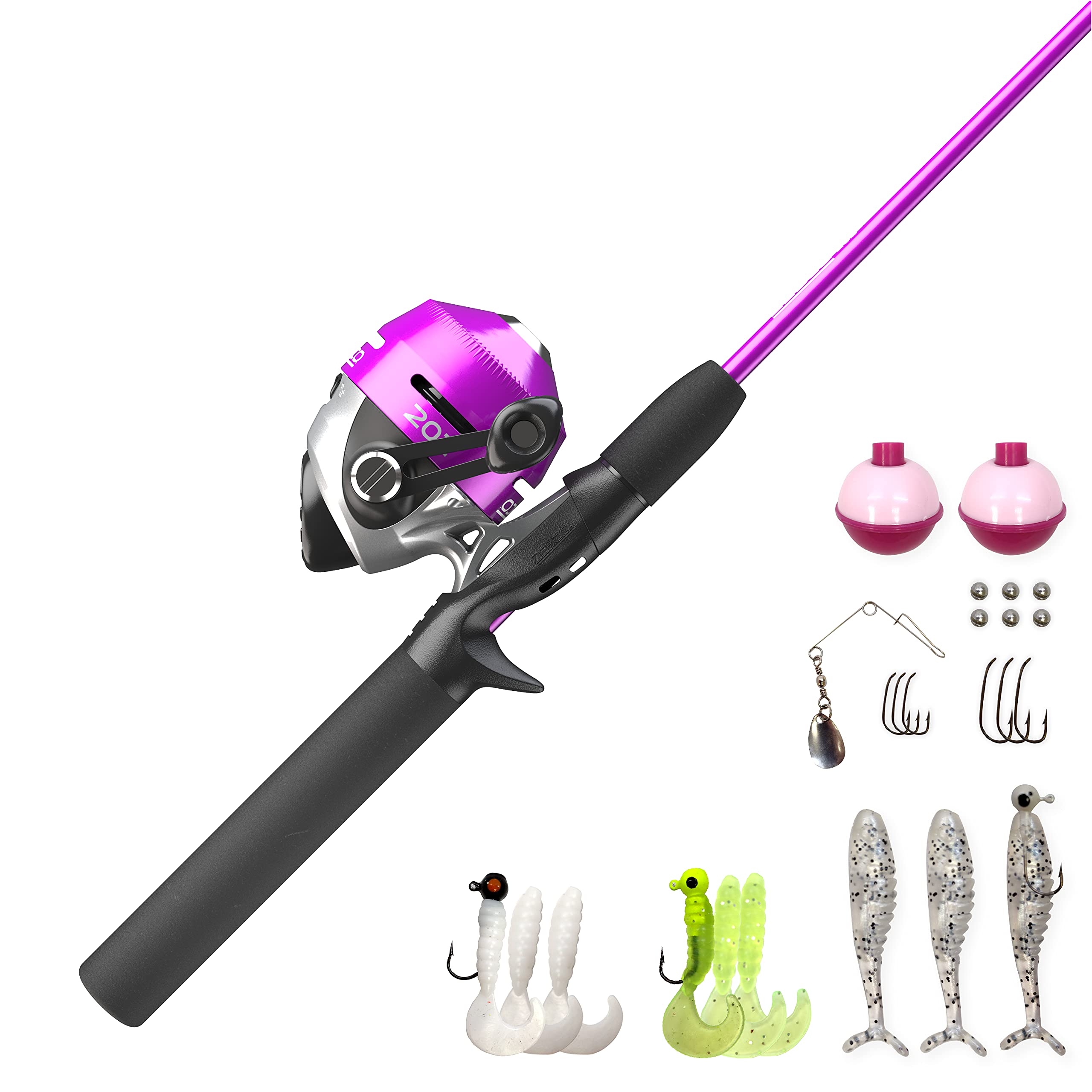 Zebco 202 spincast pink rod, 5'6" 2-piece