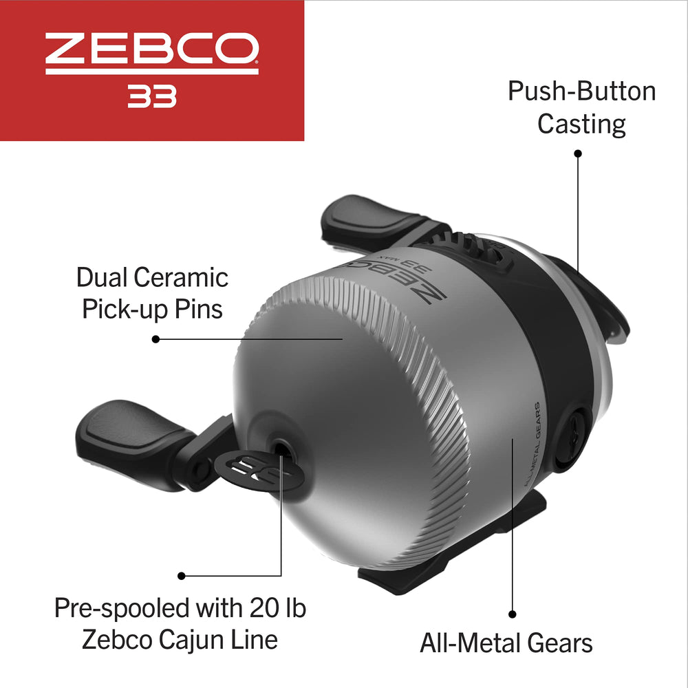 Zebco 33 MAX line-spool with 20 lb Cajun Line ready for action.