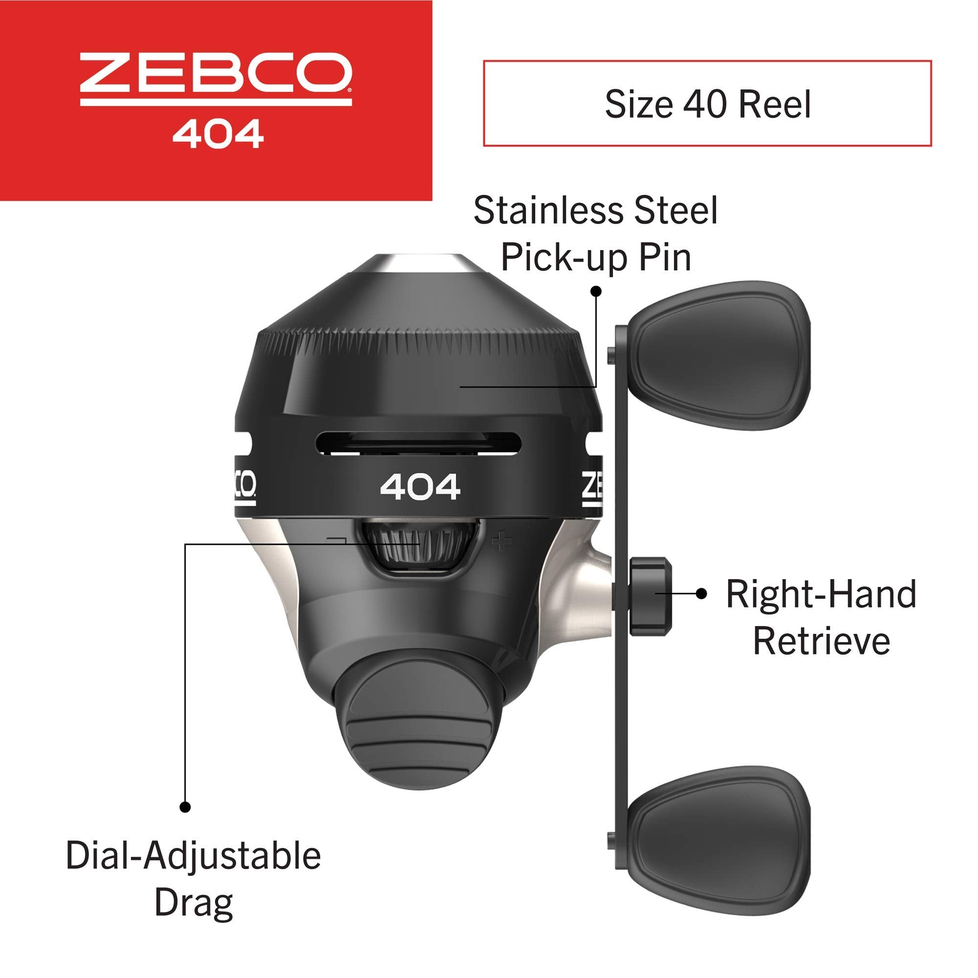Zebco 404 bite alert feature signals bites clearly for quick response.