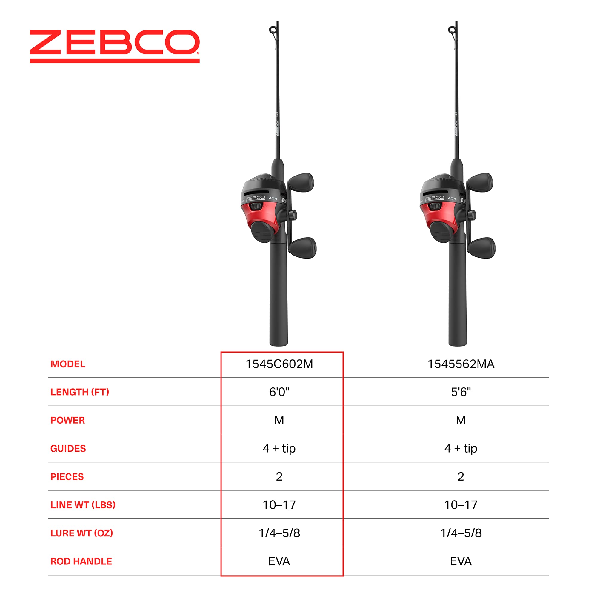 Zebco 404 reel face branding and model marking.