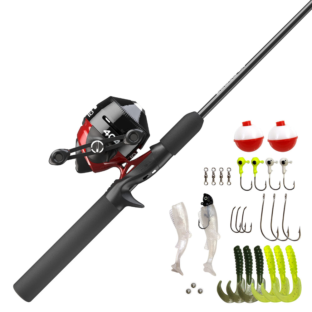 Zebco 404 spincast reel-rod-combo enables quick setup for beginners.