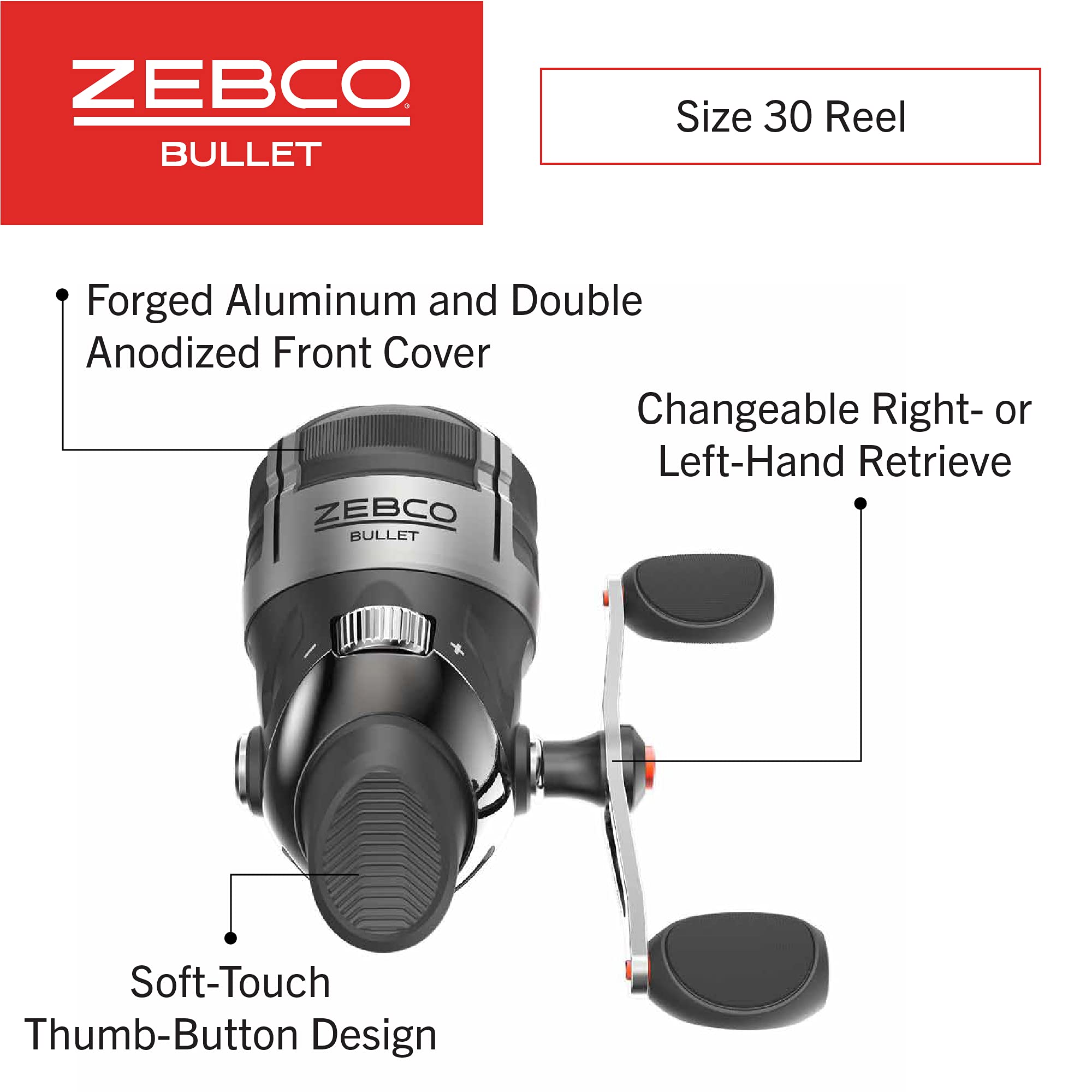 Zebco Bullet 6'6" IM8 graphite rod assembled for medium-power fishing.