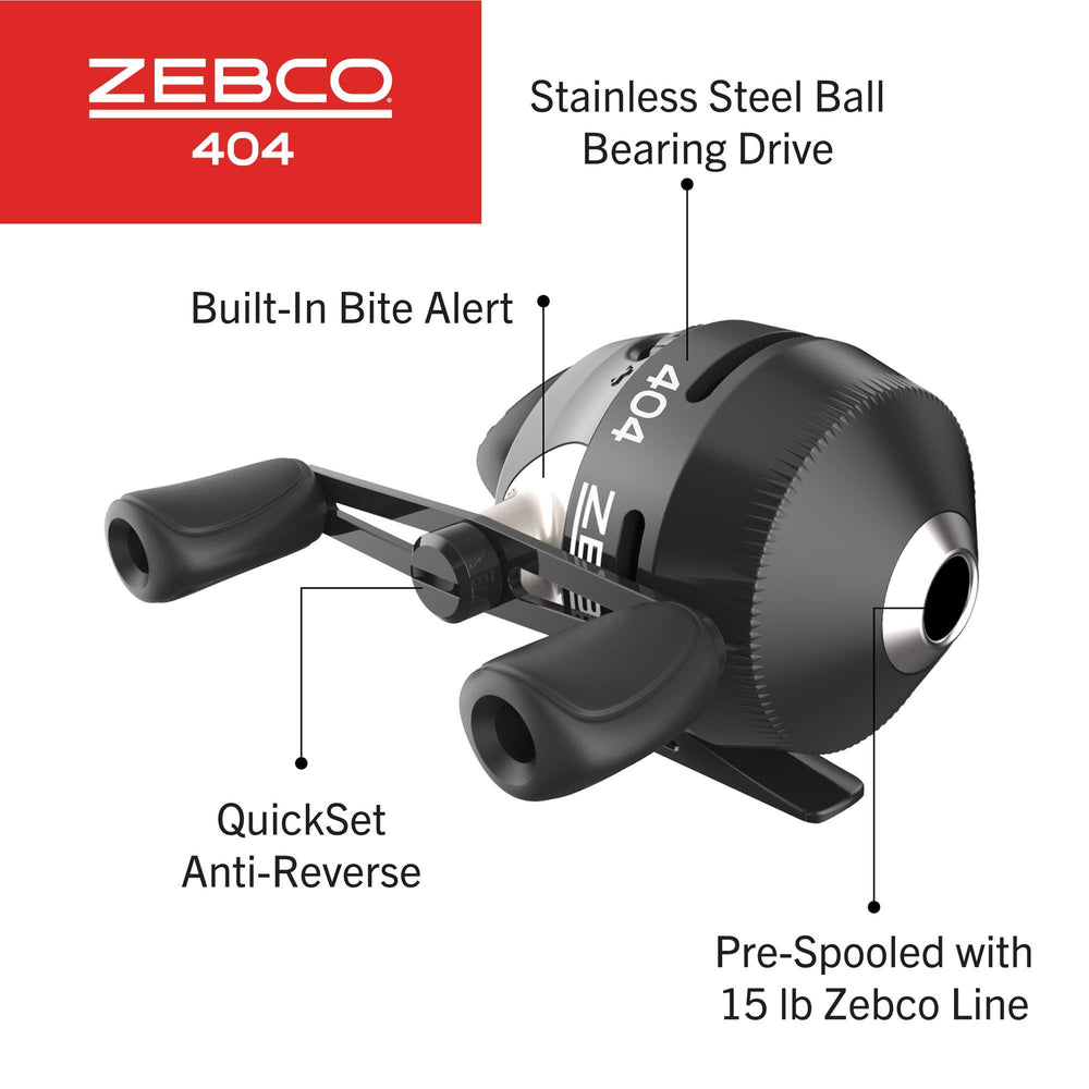 All-metal gears provide durability for Zebco 404 Spincast Reel