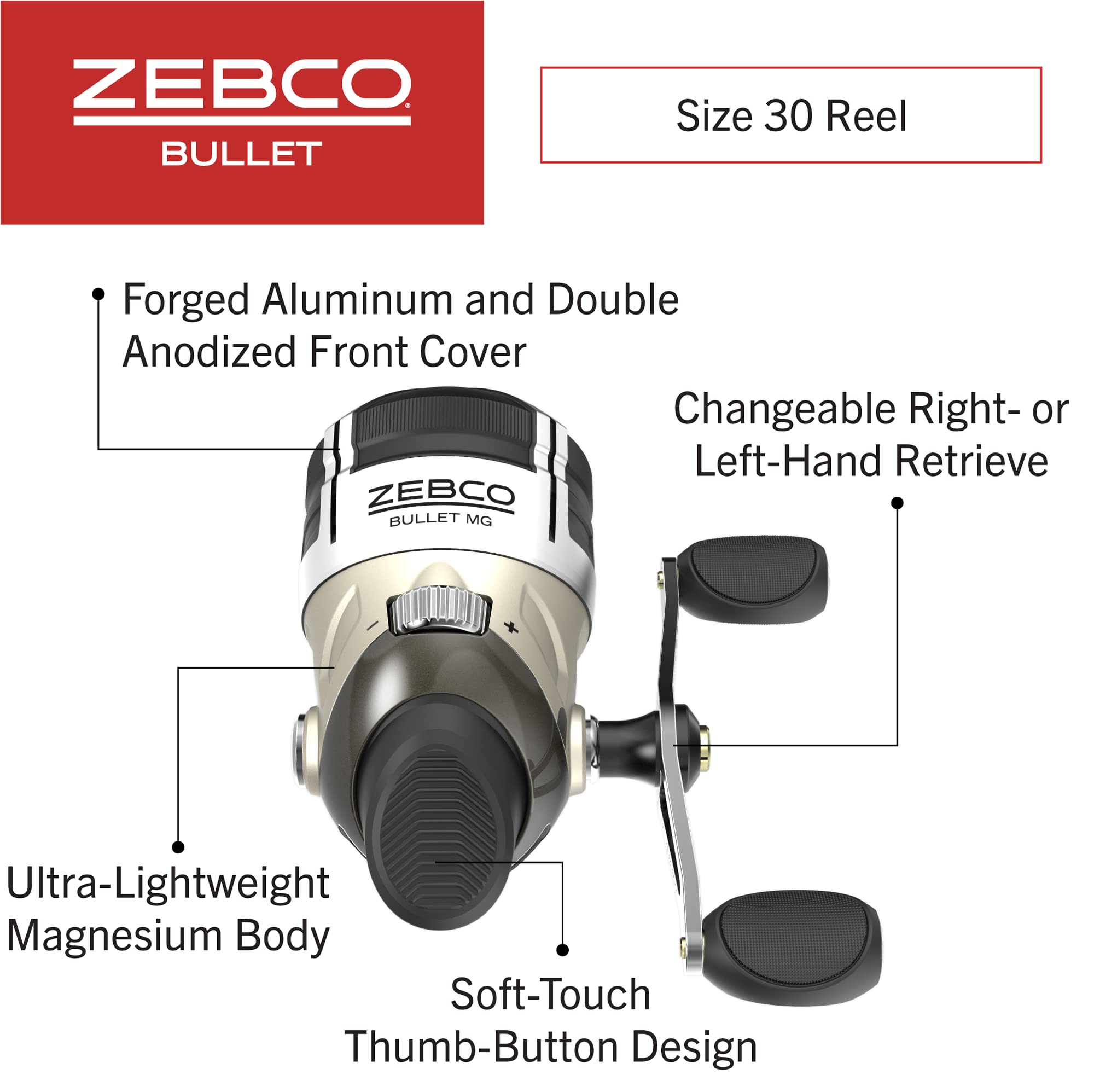 Zebco Bullet MG 7-foot IM8 graphite rod image emphasizing strength and sensitivity