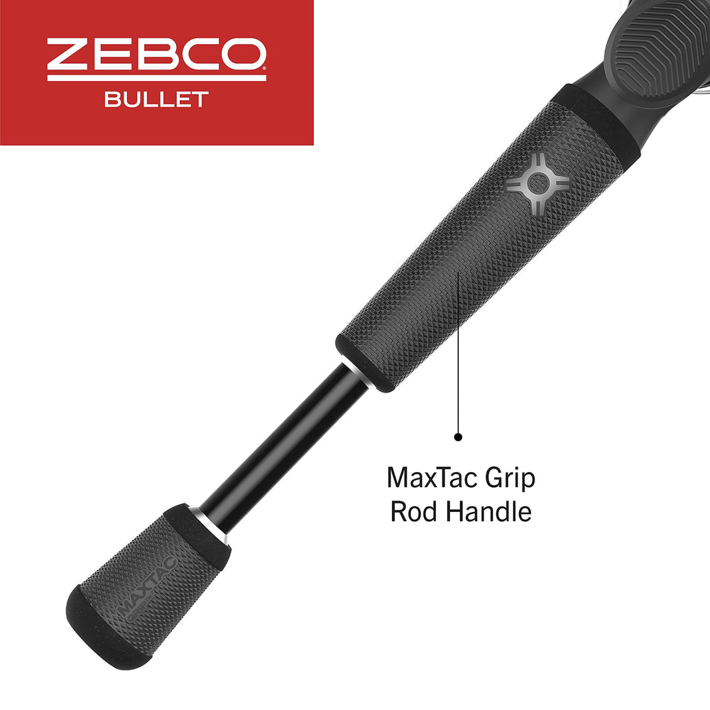 Zebco Bullet MG logo and gear image underscoring brand reliability