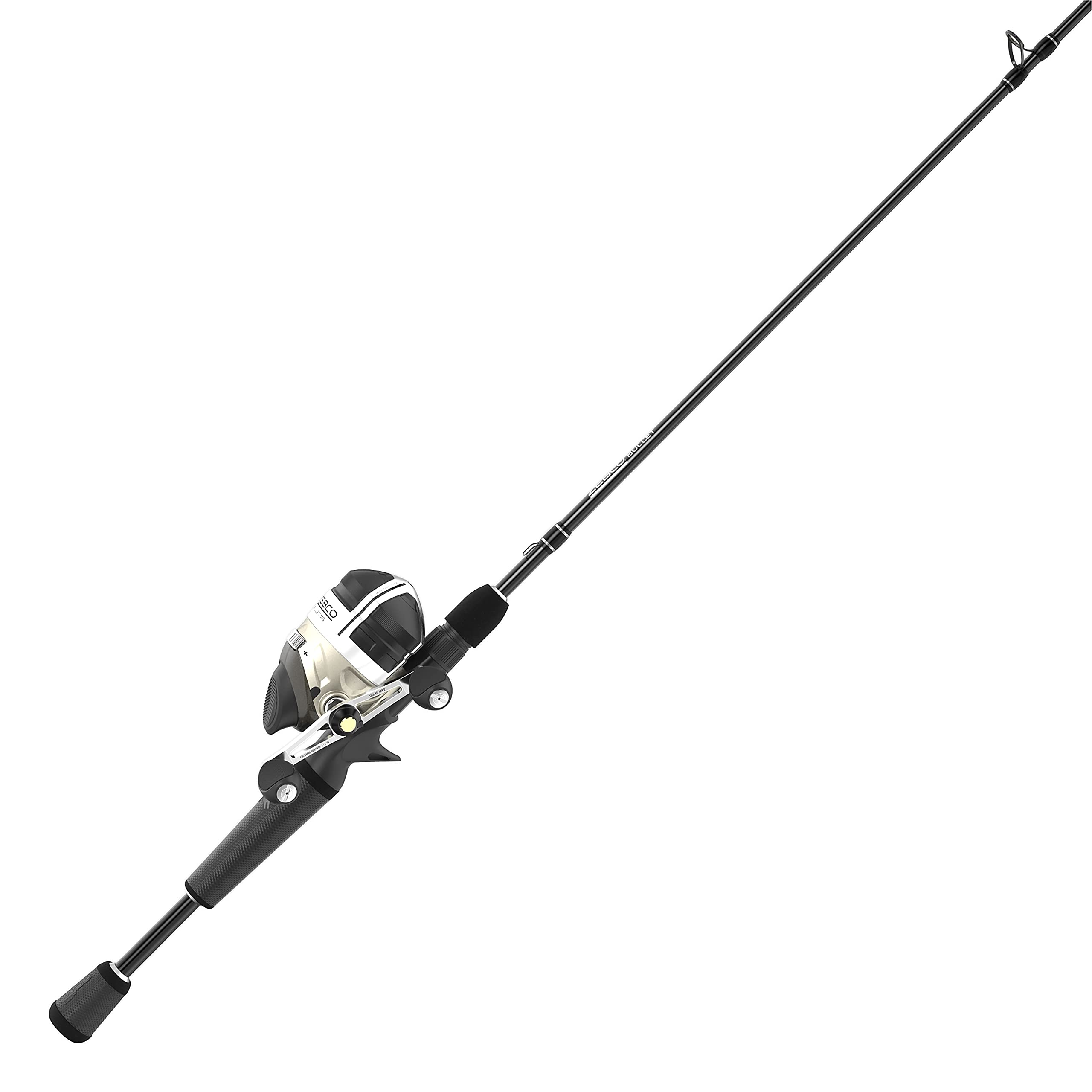 Zebco Bullet MG spincast reel close-up showing ultra-light magnesium body for easy handling