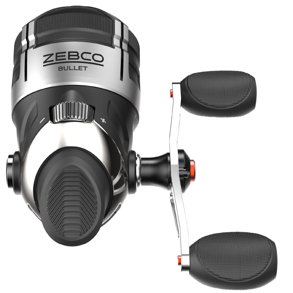 Zebco Bullet spincast reel front view showing rugged all-metal construction