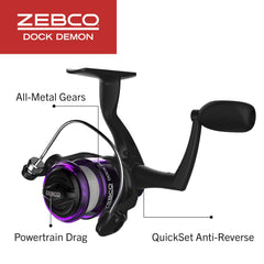 Zebco Dock Demon EVA handle offers comfortable all-day grip