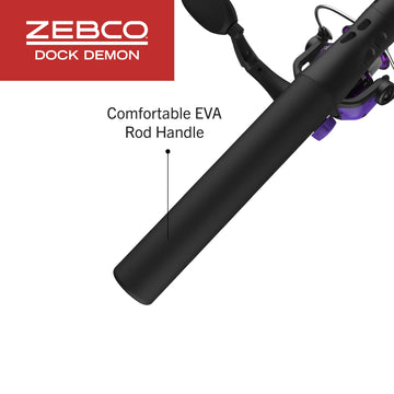 Zebco Dock Demon pre-spooled line ready to fish with 6-pound line
