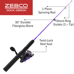 Zebco Dock Demon reel size 10 front view for smooth casting