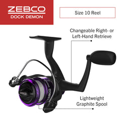 Zebco Dock Demon twist-lock reel seat supports secure rod setup