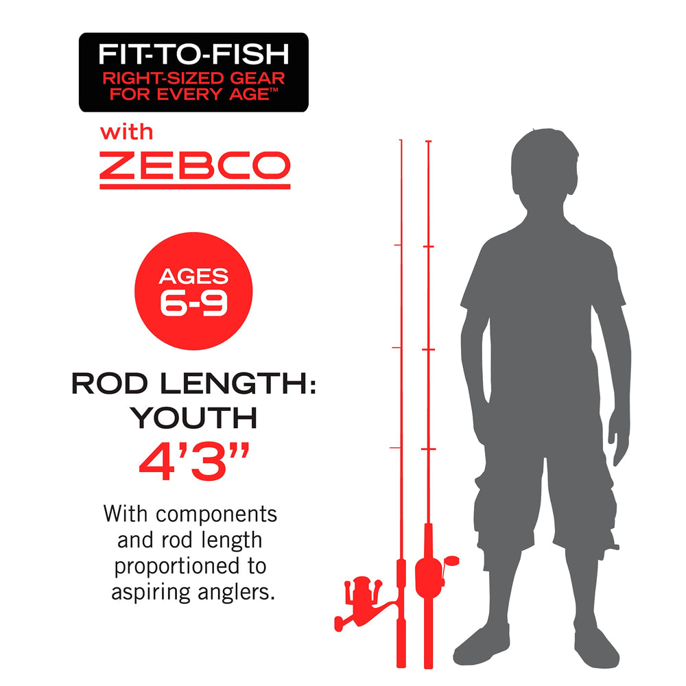 Zebco Kids Wilder dial drag and QuickSet aid control