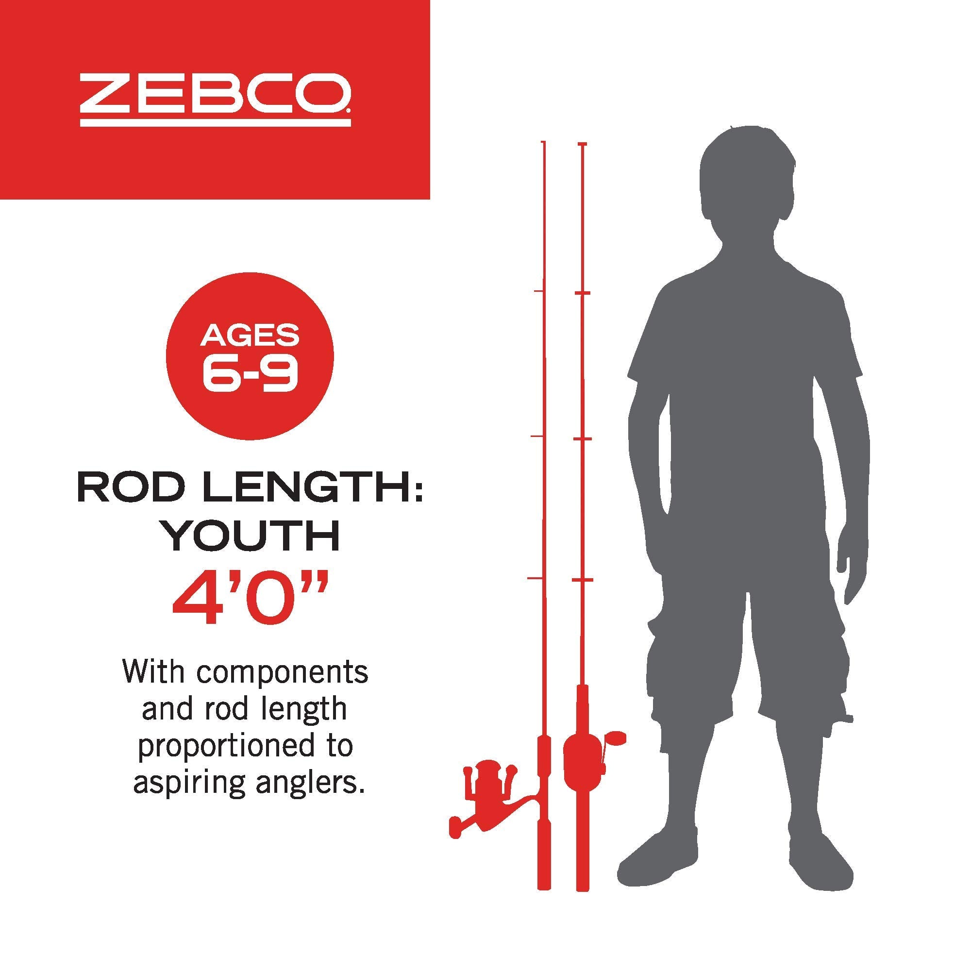 Two-piece 4-foot kid-friendly fishing rod for ages 6-9