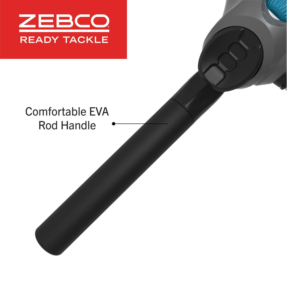 Zebco Ready Tackle 45-piece tackle kit secures hooks, jigs, and lures for immediate setup.