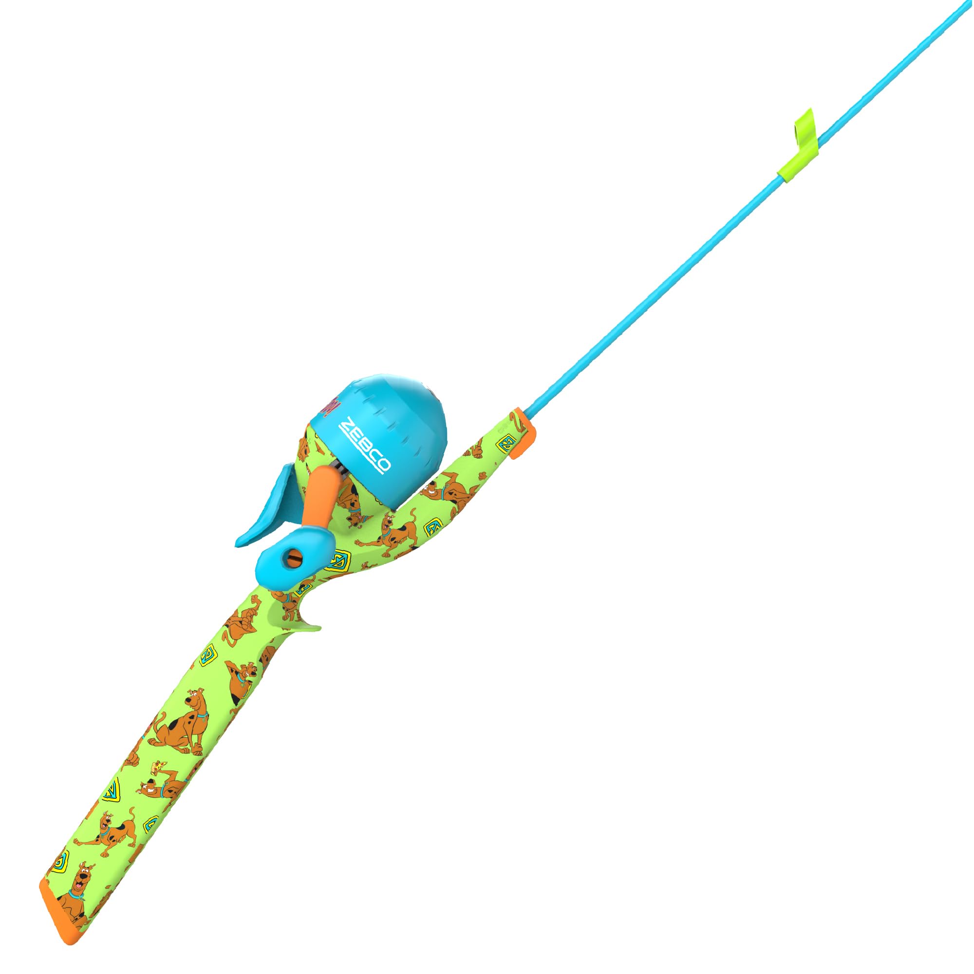 Zebco Scooby-Doo floating spincast on-water setup for kids, easy casting and family fun.
