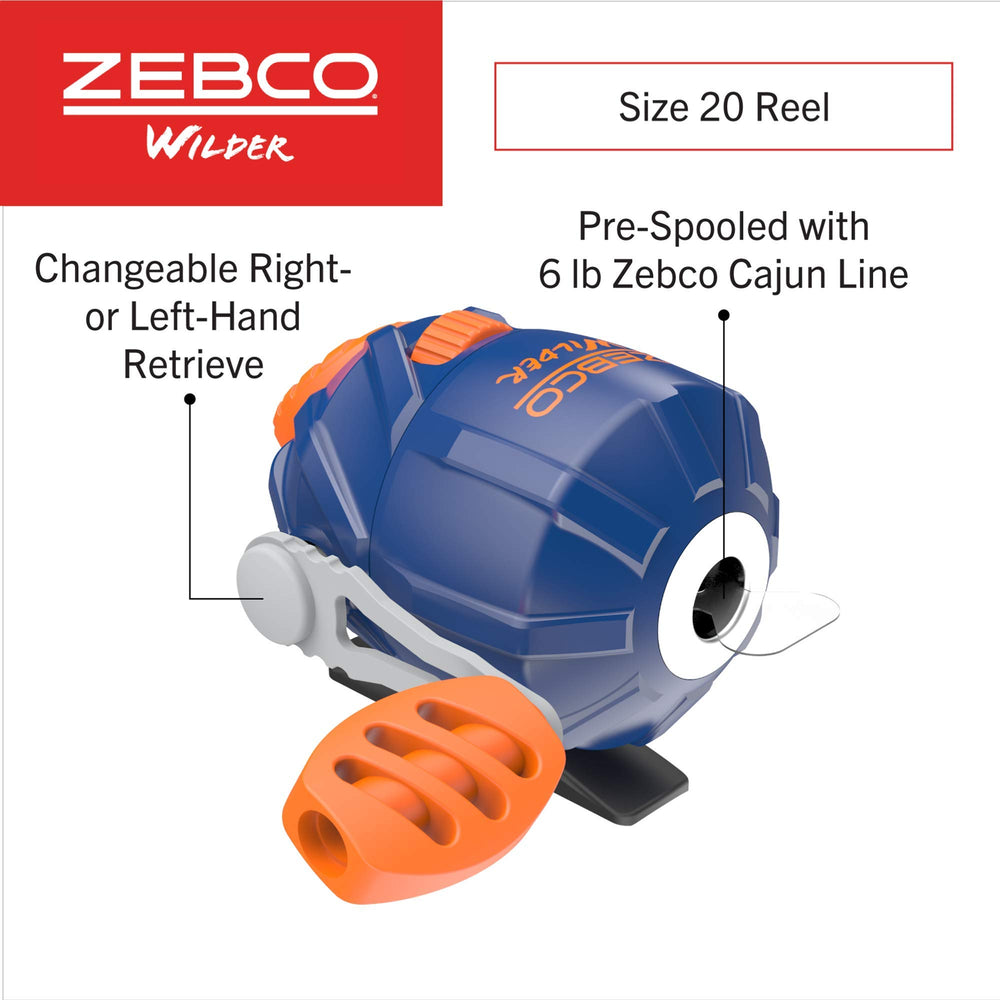 Zebco Wilder built-in carabiner enables hands-free portability on outdoor trips