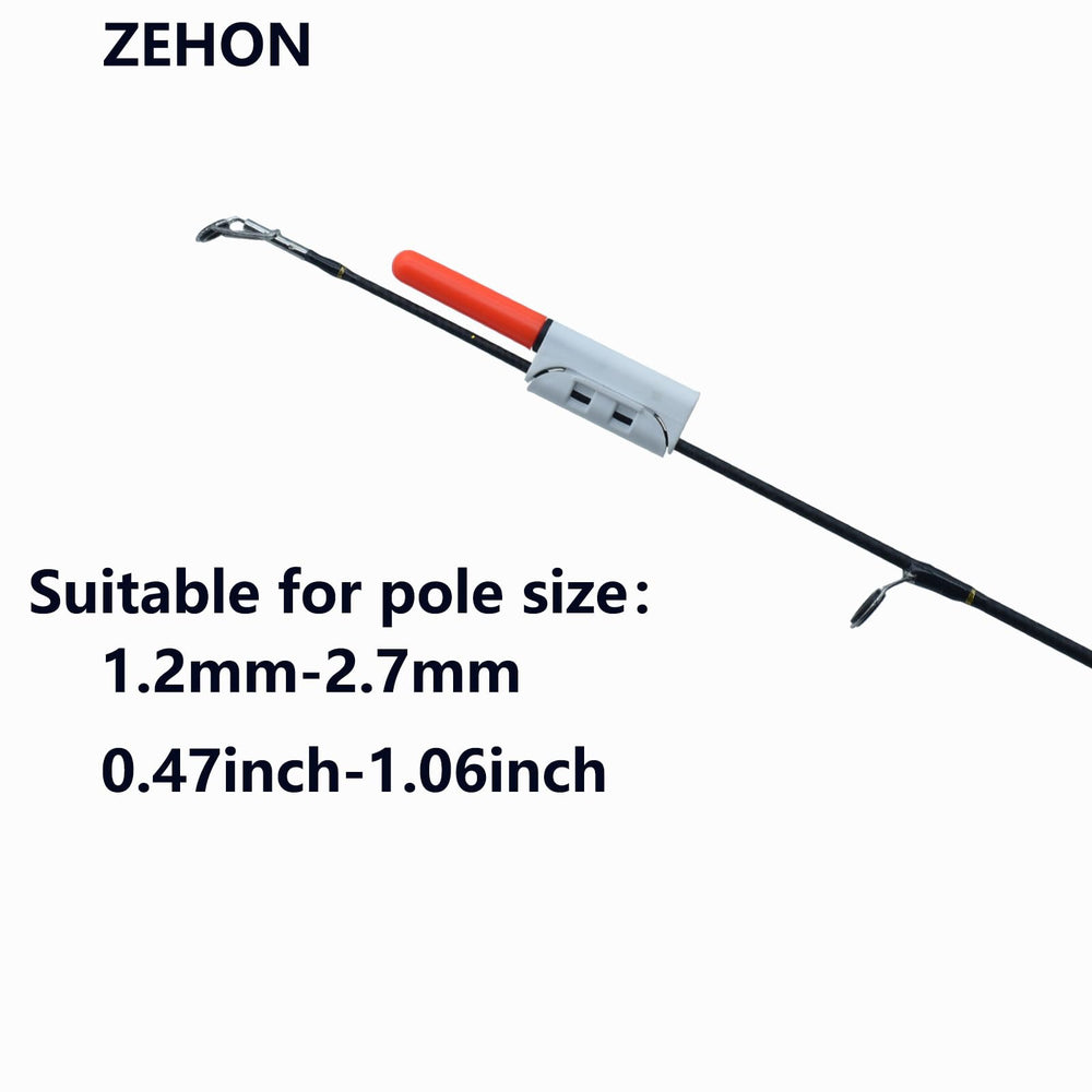 Close-up of Zehon glow sticks with soft foam clip on rod tip