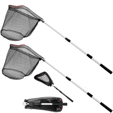 ZENFUN 2-pack fishing nets with black and white colors and 51 in telescopic poles