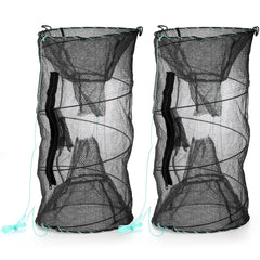 ZENFUN 2-piece fishing bait traps set with dual-layer nylon mesh