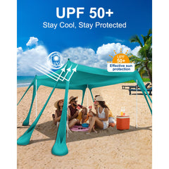 Zenicham Beach Tent UV-blocking fabric delivers UPF50+ sun protection