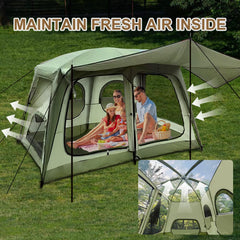 Zenicham cabin tent double door entrance for easy access and ventilation