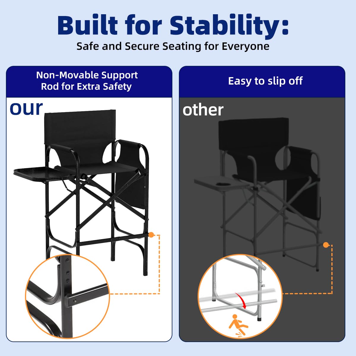 Zenicham chair shows mesh bottom pocket with extra storage