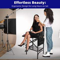 Zenicham folding makeup chair with storage bag for transport
