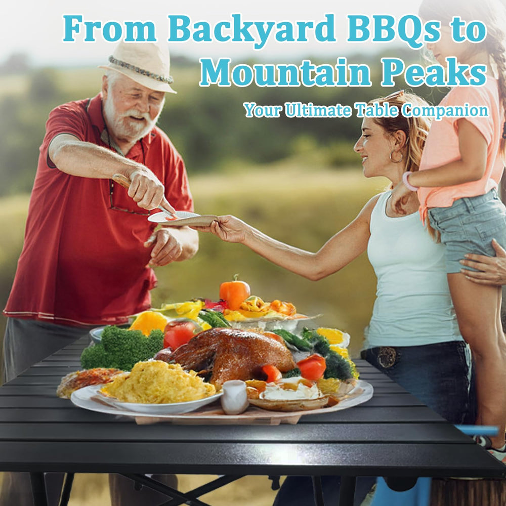 Zenicham portable outdoor table ready for beach, picnic, or BBQ.