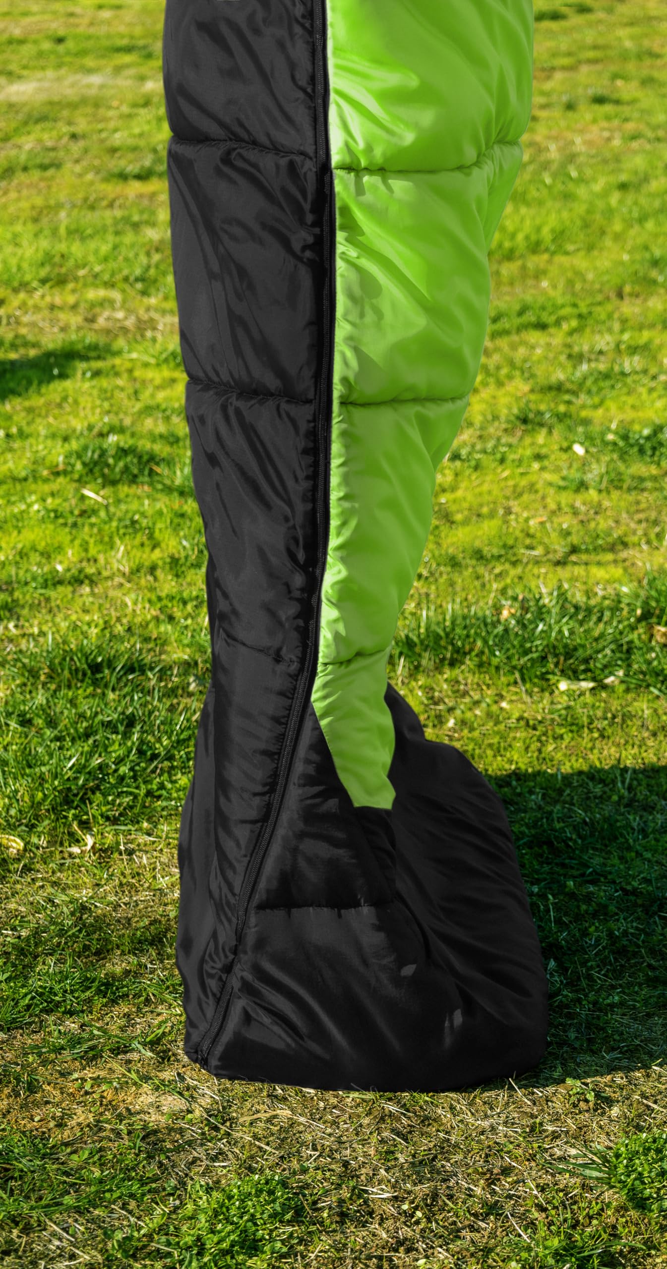 ZENITH TREK Comfy Feet Sleeping Bag includes a compression sack for compact packing.