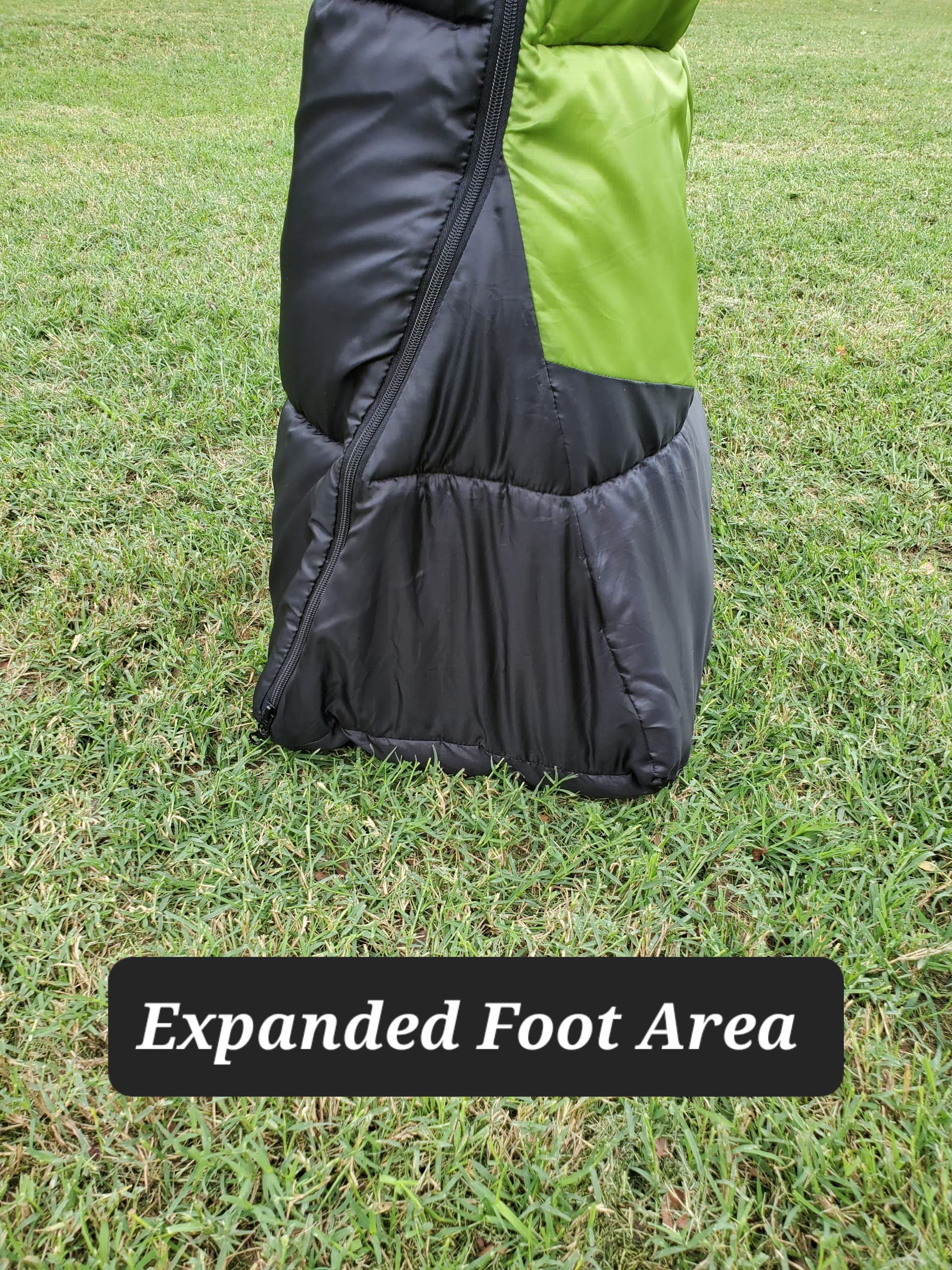 ZENITH TREK Comfy Feet Sleeping Bag is versatile for camping, hiking, road trips and festivals.
