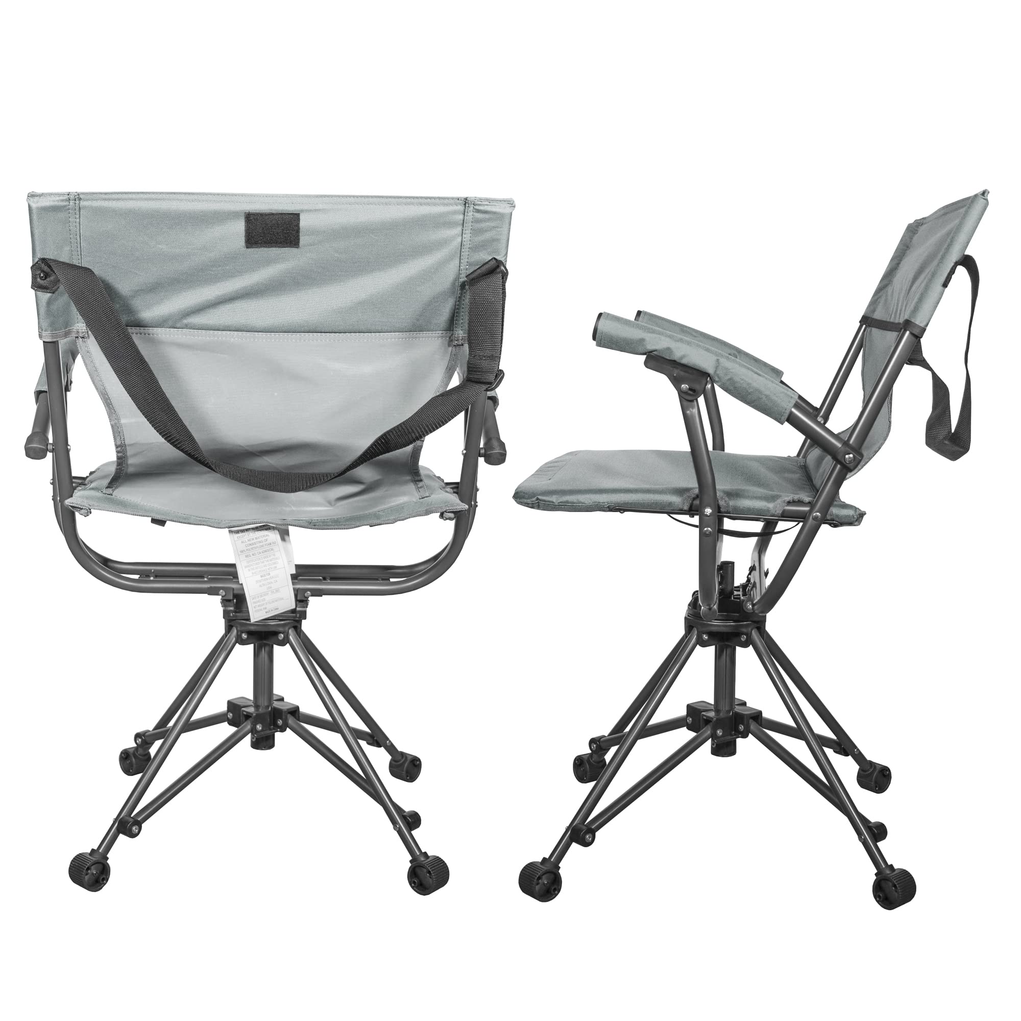 Zenithen folding chair dimensions show open vs folded for planning.