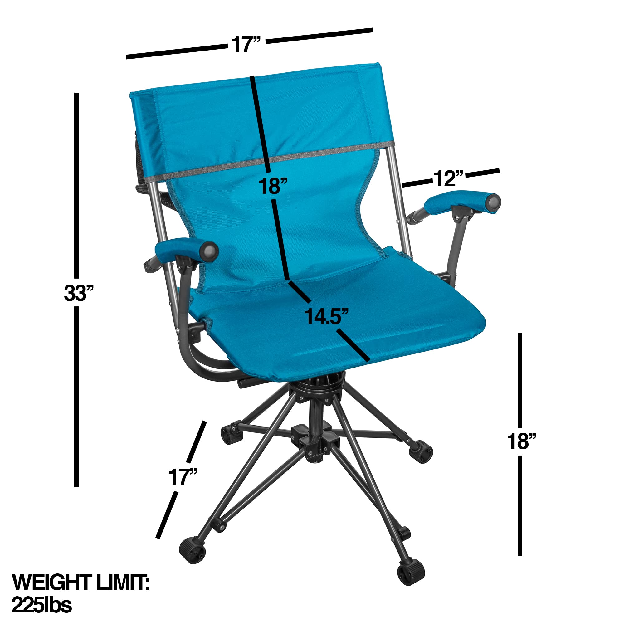Zenithen Outdoor 360 swivel chair in teal moves smoothly for versatile seating.