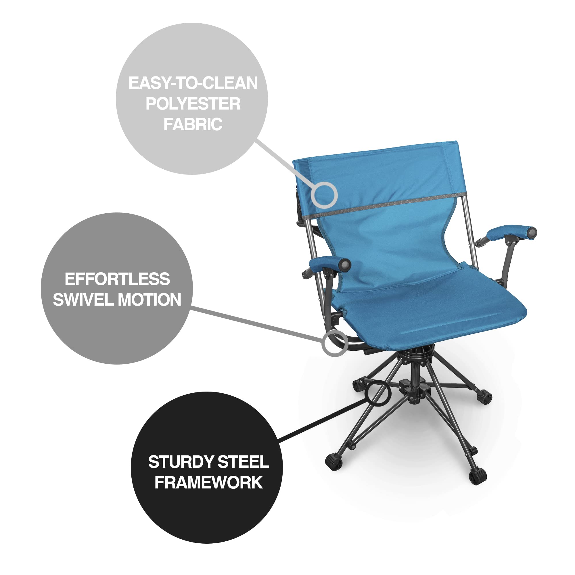 Zenithen chair base and seat separated for easier transport.