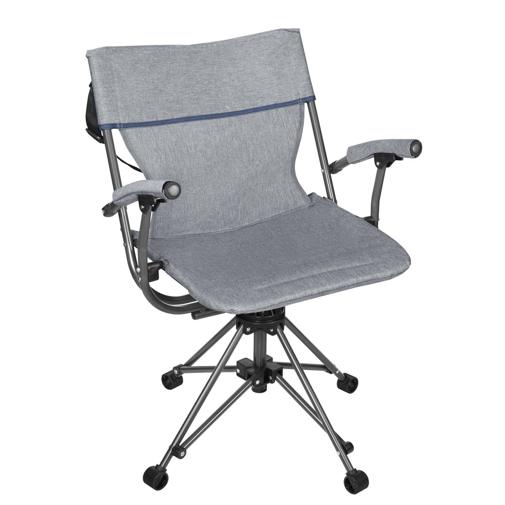 Zenithen 360 swivel outdoor chair in blue grey for versatile seating on the go
