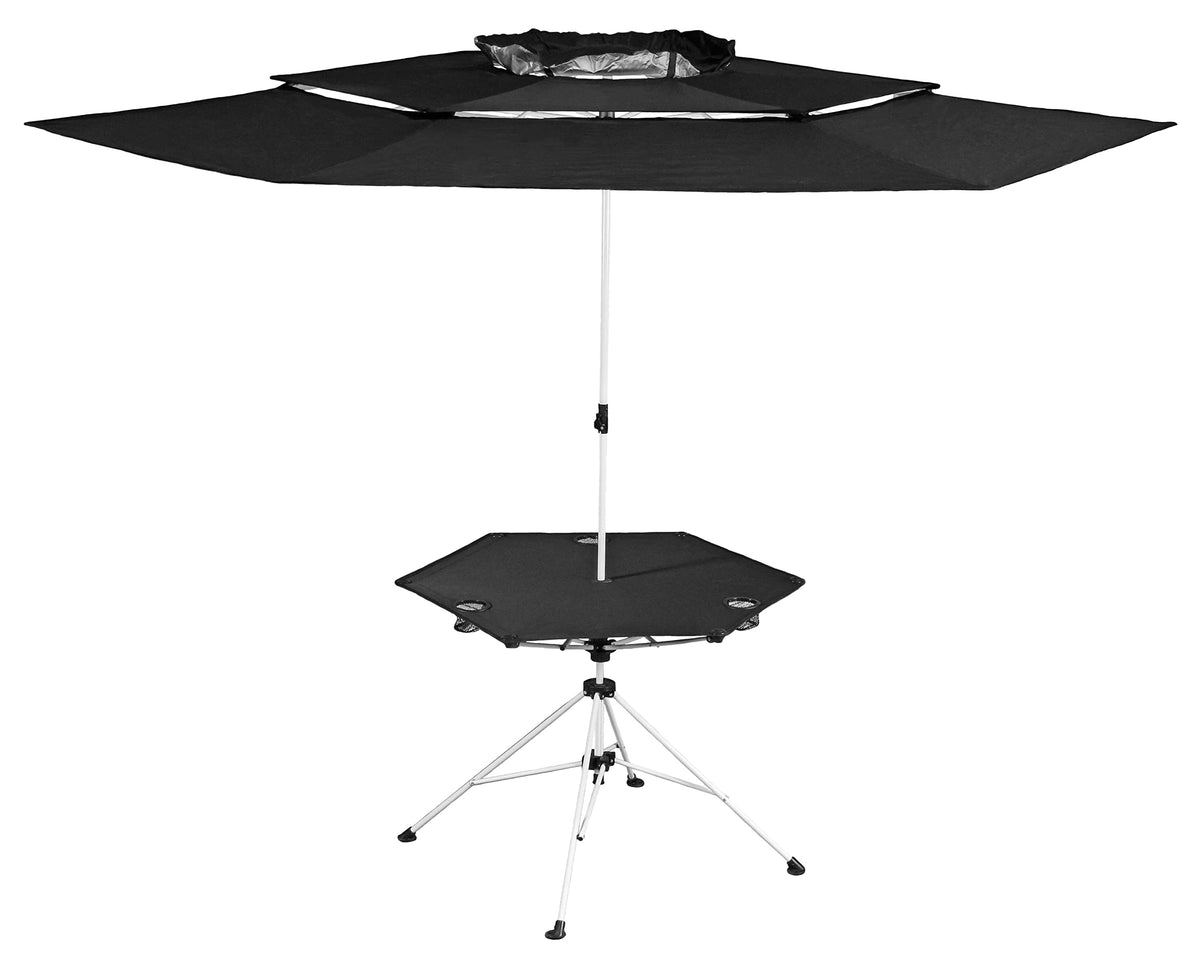 Zenithen portable foldable canopy table with cup holders for outdoor use.