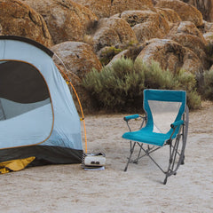 Zenithen rocker chair teal breathable seat for cooling comfort.