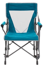 Zenithen rocker chair teal with spring feet for gentle outdoor rocking.