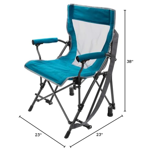 Zenithen rocker chair teal sturdy steel frame supports everyday use.
