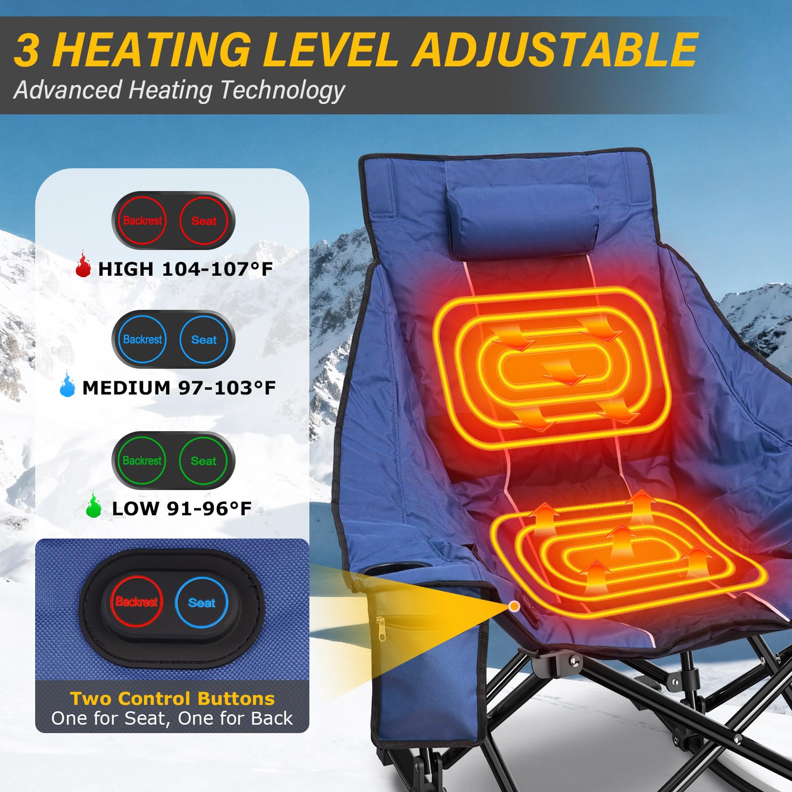 ZENPETIO heated rocking chair cup-holder detail for on-the-go drinks